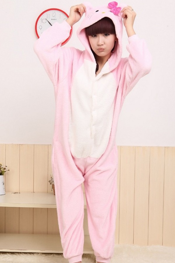 Mascot Costumes Kigurumi Pink Kitty Cat Costume - Click Image to Close
